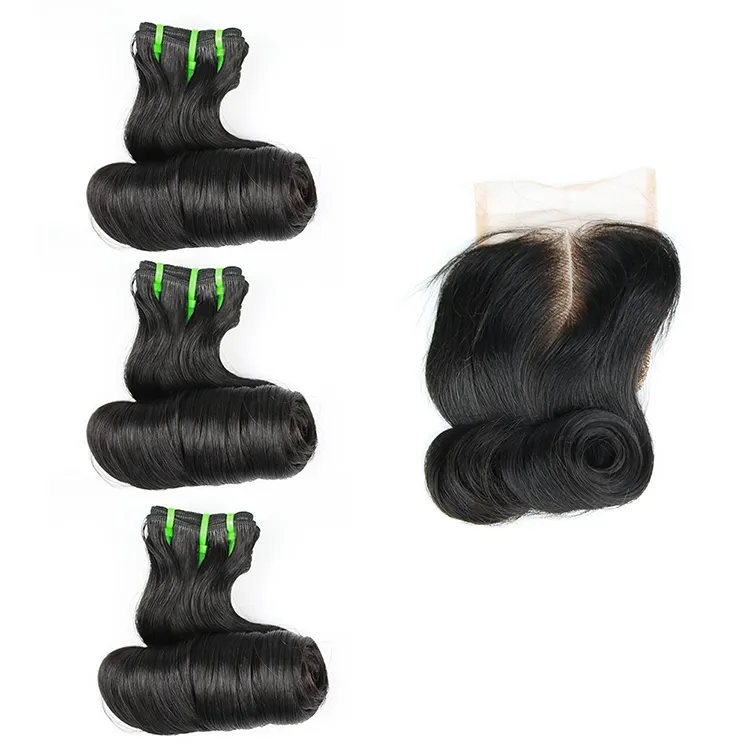 New Design Fumi Hair Factory Wholesale Customized Funmi Curls Super Double Drawn Curly Natural Black Human Hair Bundles