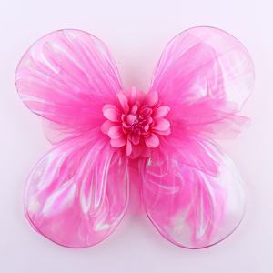 ปีกนางฟ้าตาข่ายสีแดงพีชพร้อมดอกไม้และไม้กายสิทธิ์แฟชั่นชุดปาร์ตี้ฮาโลวีนสำหรับเด็กกลางแจ้ง - Product Image 2