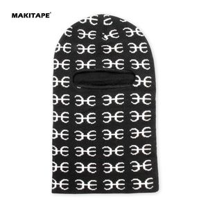 Pasamontañas de punto jacquard unisex, cortavientos y cálido, con 1 o 3 orificios, negro, para ciclismo, esquí, uso diario y fiestas - Product Image 2