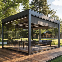 Pergola de jardin moderne de luxe en aluminium avec toit à lames orientables, électrique et étanche – Offre Spéciale