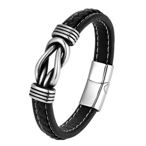 Fashion Irregular Graphic Accessories Men's Simple Leather Braided <b>Bracelet</b> Combination Wristband Personalized Nordic Jewelry - Product Image 5