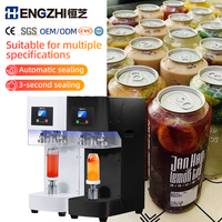 Machine de scellage automatique de canettes HENGZHI pour salons de thé et cafés, en acier inoxydable, scellage rapide pour canettes en PET, en fer blanc et en aluminium