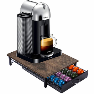 Thiết Kế Mới 40 Pcs Cà Phê Viên Nang Chủ Đơn Giản Phong Cách Kim Loại Giá Với Ngăn Kéo Lưu Trữ Công Suất Lớn Gỗ Viên Nang Giá - Product Image 2