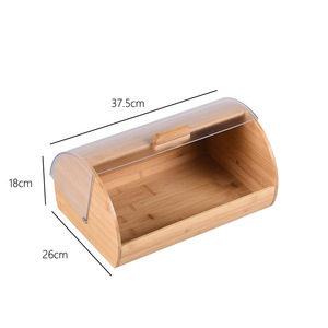 Bamboo Bread Box Rectangle With Bamboo Lid Freshness Preservation <b>Kitchen</b> Food Storage - Product Image 2