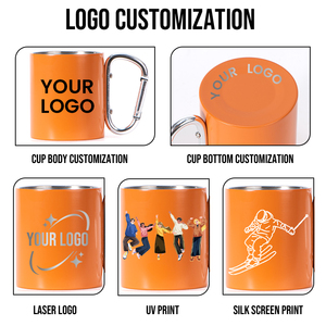 Custom Color Lightweight <b>Double</b> <b>Wall</b> Stainless Steel 304/201 14OZ Coffee Mug Carabiner Handle 6-Hour Thermal Insulation Boiling - Product Image 4