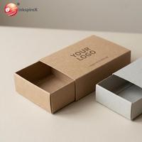 Boîte à tiroir en carton rigide biodégradable avec logo personnalisé, impression quadricolore et gaufrage, pour usage alimentaire