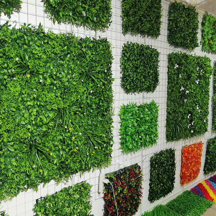 E-G01-89 искусственного пластика устойчивы к ультрафиолетовому излучению зелени фон сад машинки для подрезания живой плитка декор вертикальный искусственные зеленые растения травы стены