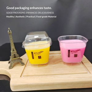 Vente en gros de gobelets à mousse carrés transparents de 7 cm de diamètre, contenants en plastique rigide pour échantillons de pâtisserie et coffrets cadeaux personnalisés pour les fêtes - Product Image 3