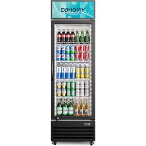 Euhomy Commercial Display Refrigerator 9 Cu Ft Glass Door <b>Drink</b> Cooler With Led Light Adjustable <b>Shelves</b> Party Use Glass Door Re - Product Image 1