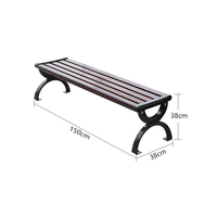 Banc de parc, chaise d'extérieur, chaise de jardin, chaise de loisirs, bois massif anticorrosion, bois plastique et fer forgé, chaise avec dossier