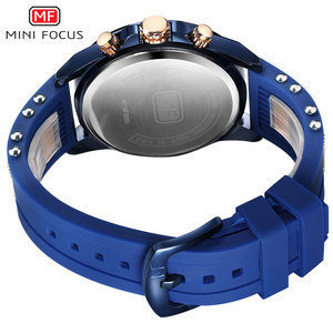 MINI FOCUS Vente directe d'usine Nouveauté Prêt à l'emploi Logo personnalisé Chronographe Prix bas Montre à quartz pour hommes Bracelet en silicone MF0089G - Product Image 6