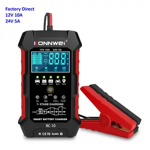 Nieuwe Fabriek Direct 12V 6a Pulse Reparatie Automatische Auto Accu Oplader Konnwei Rc10 12V 24v10a 5a Lithium Batterij Reparatie Machine