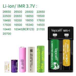 <span class=keywords><strong>Chargeur</strong></span> de <span class=keywords><strong>batterie</strong></span> Vapcell Q2S-C à charge rapide Type-C 1A*2 pour <span class=keywords><strong>batterie</strong></span> rechargeable Li-ion/IMR 3.7V <span class=keywords><strong>Portable</strong></span> et léger à transporter - Product Image 6