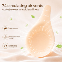 Cache-tétons en silicone respirant à 74 aérations, effet lifting en forme de goutte, adhésifs invisibles, usine OEM ODM