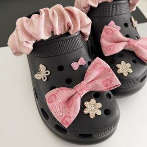 دلايات بتصميم قماش الجينز لتغطية حزام الحذاء، دلايات مخصصة لتغطية الحذاء مع إكسسوارات أحذية لامعة من حجر الراين لتزيين أربطة الحذاء بنفسك - Product Image 5