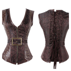 Ceinture à col en v avec fermeture éclair pour femmes, style gothique européen Victoria Steampunk, corset et <span class=keywords><strong>Bustier</strong></span> Sexy - Product Image 5