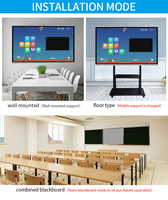 Tableau blanc interactif AWSTOUCH 4K Ultra HD 110 pouces avec 20 points tactiles, micro de capture longue portée, partage sans fil, tableau intelligent multi-usages