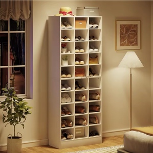 Meuble de rangement à chaussures style ferme, 10 niveaux, en bois et métal, pour entrée, couloir, placard, vente en gros d'usine, personnalisable OEM, grande capacité - Product Image 2