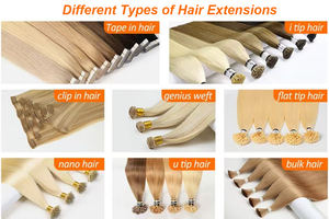 Extensiones de Cabello Humano Virgen con Punta Plana Europea <span class=keywords><strong>AVIVA</strong></span>, 100% Alineadas con la Cutícula, Trama Doble a Máquina, Puntas Gruesas, 50g/Paquete - Product Image 5