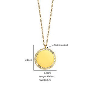 Colliers à breloques tendance en acier inoxydable <span class=keywords><strong>de</strong></span> haute qualité, pendentifs cœur vierges dorés pour femme - Product Image 3