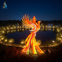 Maßgefertigte 3D-Phönix-Laterne Wasserdichte Seiden-LED-Laterne für Chinesische Festivals, Einkaufszentren und Vergnügungsparks