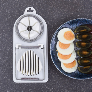 Egg Slicer 2 In 1 Multifunctional Egg Cutter For Hard Boiled Eggs <b>Kitchen</b> Tool With Stainless Steel Blade And <b>Plastic</b> Base - Product Image 2