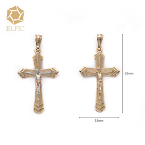 Elfic सुरुचिपूर्ण धार्मिक लटकन सामान ईसाई गहने पार लटकन हार सोने क्रॉस कील गहने - Product Image 2