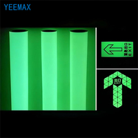 YEEMAX PET/PVC Lámina Rígida Fotoluminiscente Amarillo-Verde, Imprimible, Autoadhesiva, Irrompible, para Señalización de Salidas de Emergencia