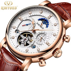 Envío Directo, Reloj Mecánico para Hombre KINYUED, Movimiento Mecánico Automático, Esfera con Diamantes, Escala de Lujo, Moda, Venta al Por Mayor - Product Image 1