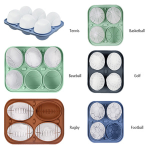 Moule à glaçons en silicone pour ballons de sport (football/basketball) – Forme de ballon, démoulage facile, congélation rapide pour boissons - Product Image 3