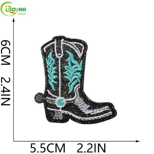 Vintage Turquoise Bow & Spade Embroidery <b>Iron</b> on Patches Custom Perfume Theme Patch for Blouse, Hat, Purse Feminine Decoration - Product Image 5