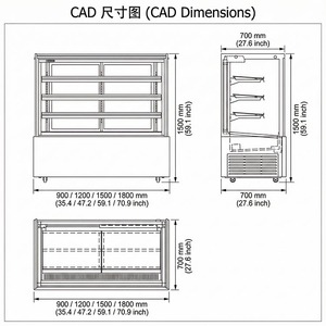 ثلاجة عرض الكيك بنمط الأدراج، واجهة عرض للمخبوزات على طراز المجوهرات - Product Image 3