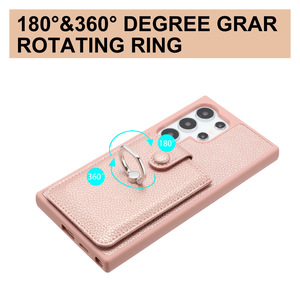 Étui de téléphone porte-anneau coulissant en cuir PU pour <span class=keywords><strong>Samsung</strong></span> A16 A06 S25 ultra S24 A15 coque de couverture mobile design de luxe - Product Image 6