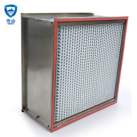 Filter Udara HEPA Kompak H13 Suhu Tinggi dengan Rangka SUS dan Pemisah Aluminium hingga 250 Derajat