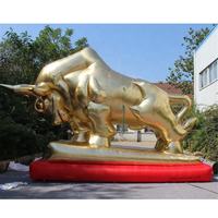 Statue de taureau doré gonflable, mascotte promotionnelle pour les événements commerciaux et financiers