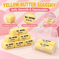 Bâton de beurre jaune croustillant en pâte à modeler, couleur macaron, barre de beurre souple, jouet anti-stress sensation boue