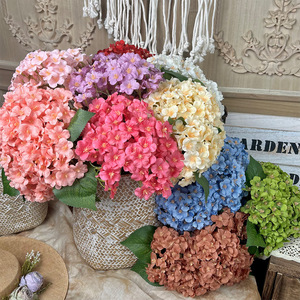 Fleurs d'hortensia artificielles, bouquet de 225 pièces, fleurs en soie de couleur bonbon, décoration ronde pour la maison, décoration d'arche de mariage - Product Image 1