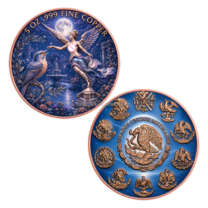 Moneda Conmemorativa Redonda Ángel de la <span class=keywords><strong>Libertad</strong></span> de México, 5 oz, Cobre Fino 999, Relieve 3D, Mariposa, Ballena, Cisne, Medusa, Pájaro, Moneda Coleccionable - Product Image 6
