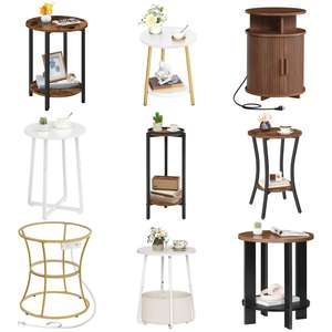 Table d'appoint ronde en bois, table basse circulaire en bois, table de salon ronde en bois pour le salon - Product Image 6