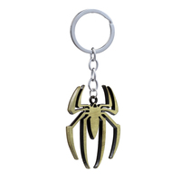 Porte-clés populaire Spider-Man en alliage de zinc, étanche, accessoires de voiture, merchandising de film d'Halloween, vente en gros du fabricant