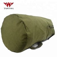Sac de sport YAKEDA à chargement par le haut en toile Oxford vert olive 65L, grand sac de surplus imperméable en polyester