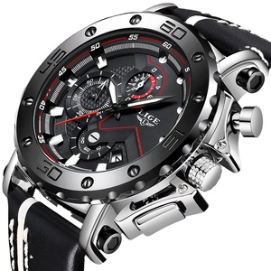 <span class=keywords><strong>LIGE</strong></span>-<span class=keywords><strong>reloj</strong></span> analógico con correa de cuero para hombre, nuevo accesorio de pulsera de cuarzo resistente al agua con cronógrafo, complemento deportivo de marca de lujo con diseño moderno, <span class=keywords><strong>2022</strong></span> - Product Image 1