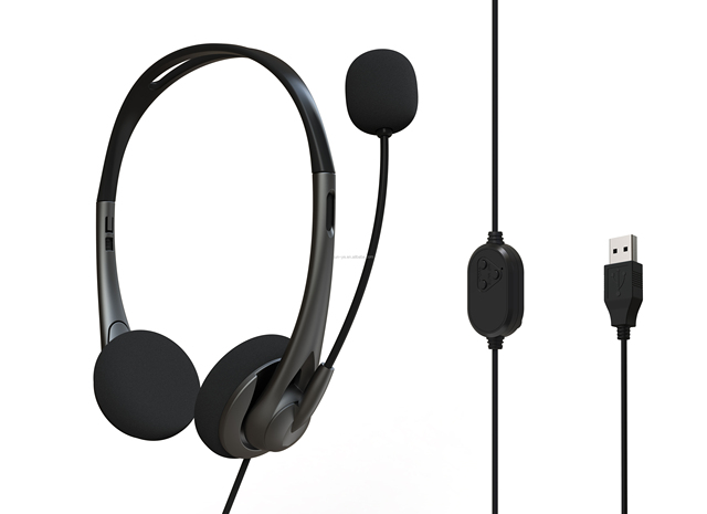 Tybe C On-ear Wired Stereo Computer Headset Mic USB Interface Volume Control for Music Phone Calls (Private Mold) Game Ready