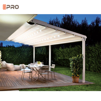Pergola rétractable en métal pour terrasse, gazebo 6M, pergola résistante aux intempéries