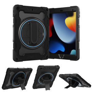 Étui robuste pour <span class=keywords><strong>iPad</strong></span> 10,2 pouces, protection intégrale antichoc, béquille rotative à 360°, sangle de maintien, <span class=keywords><strong>coque</strong></span> de protection anti-chute pour tablette - Product Image 1