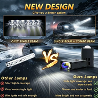 Projecteur LED de calandre de voiture, mini projecteur laser, lampe de conduite, lentille bicolore, 12V, phare universel de rechange