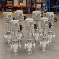 Válvula de Control Eléctrica de Tres Vías con Anulación Manual, de Acero Inoxidable, con Brida, para Gestión de Flujo Industrial, OEM DN50 PN16