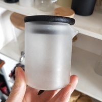 Bougie personnalisée en verre borosilicate givré avec bec verseur et couvercle en bambou, 6 oz, résistante à la chaleur, pot à bougie de massage, Saint-Valentin, faite à la main
