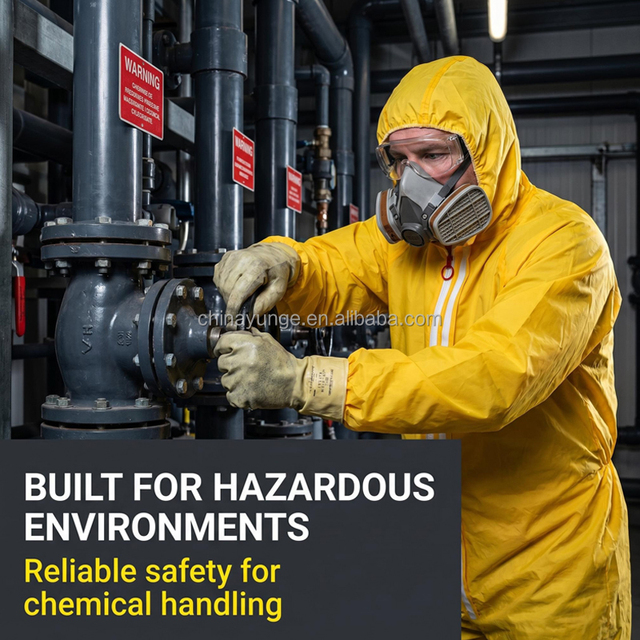 Chemical Resistant Waterproof Anti Static Level C Limited-Splash Industrial PPE Disposable Coverall