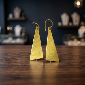 Fashion Women's Wedding Geometric <b>Princess</b> Cut Chandelier Earrings Brass Handmade Gold Plated with Micro Insert - Product Image 3